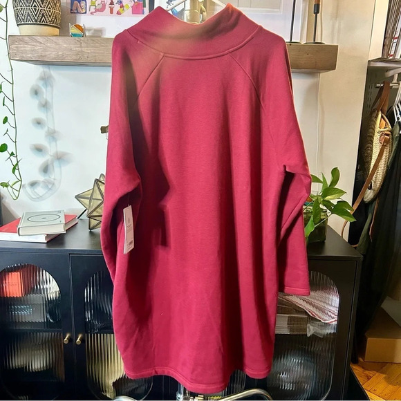 NWT - Athleta Cozy Karma Asym Pullover Sweatshirt Top Decadent Red 2XL - Picture 9 of 12